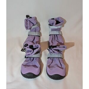 Spark Paws Dog Boots Purple Size 8 Paw Protection Reflective Straps Set of 4